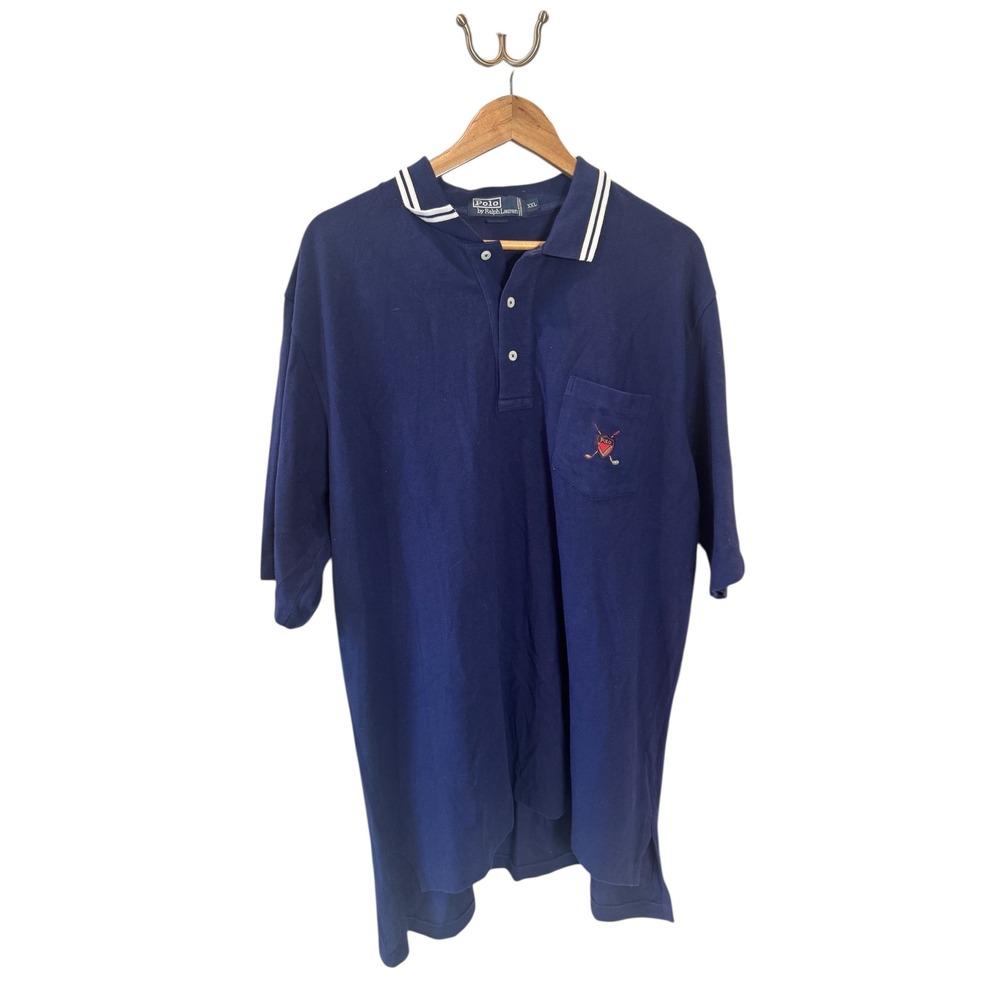 Polo Ralph Lauren Men's XXL Navy Blue Golf Crest Polo Shirt
